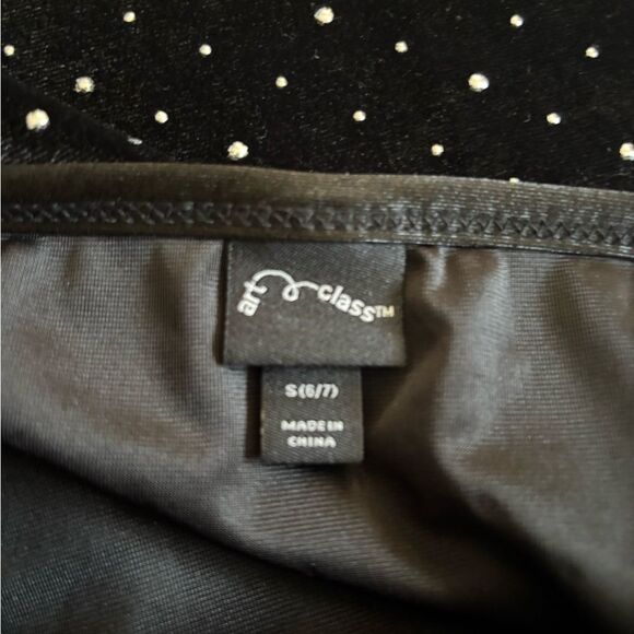 Art class girls Black Velvet Polka Dot Skirt - Picture 3 of 4